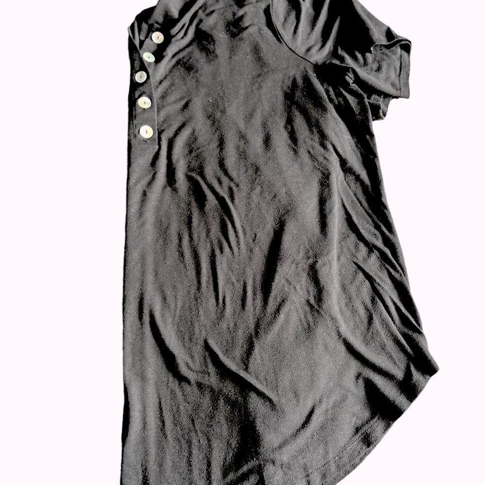 Amazon black button tunic shirt.